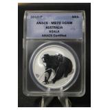 2010 MS70 1oz .999 Pure Silver Koala