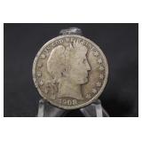 1908 Barber Silver Half Dollar