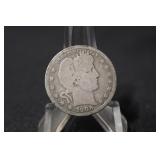 1908-O Barber Silver Quarter