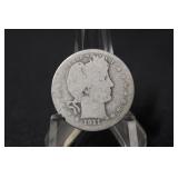 1911 Barber Silver Quarter