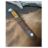 Western Hunting Knife in  Leather Sheath