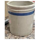 Vintage Stoneware Crock Cream and Blue