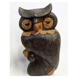 Hand Carved Wood Owl Artisan Made, WJ
