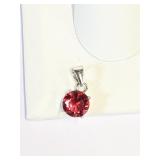 .925 Silver Ruby Solitaire Pendant   R