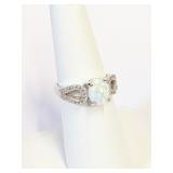 .925 Silver Opal Ring Sz 7