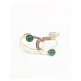 .925 Silver Bracelet & Malachite  24.8g  CT