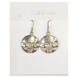 .925 Silver Moon Earrings 2.8g   H