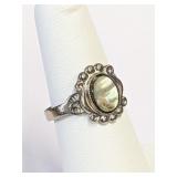 .Silver Abalone Sz 5 Ring 1.6g   H