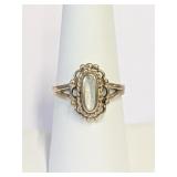 .925 Silver Mother of Pearl Ring Sz 8    4.0g   A