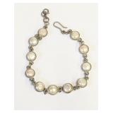 7" .925 Silver and Pearl Bracelet   7.3g   E