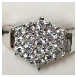 Silver Cubic Zirconia 2.8ct Ring Sz7