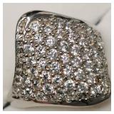 Silver Cubic Zirconia(2.6ct) Ring Sz6