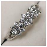 S.Silver Cubic Zirconia  Ring Sz7.5-8