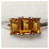 Silver Citrine Ring Sz7