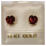 14K Garnet  Earrings
