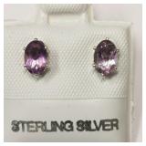 Silver Amethyst (0.8ct) Earrings