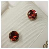 10K  Garnet 0.64ct Pearl Earrings