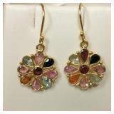 Silver Gemstones Earrings