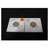 Lot of 2 Silver Mercury Dimes