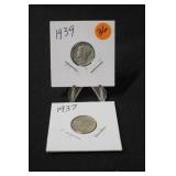 Lot of 2 Silver Mercury Dimes