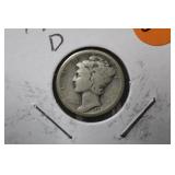 1921-D Silver Mercury Dime