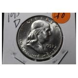 1957-D Franklin Silver Half Dollar