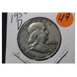 1958-D Franklin Silver Half Dollar