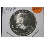 1962 Franklin Silver Half Dollar Proof