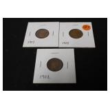 Lot of 3 Toned Indian Head Cents