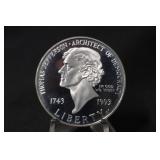 1993-S Jefferson Commemorative Silver Dollar