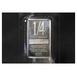 1/4 oz .999 Pure Silver Bar