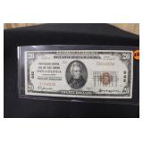 1929 Philadelphia $20 Brown Seal Bank Note