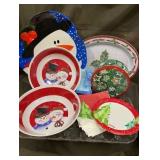 Lot of Plastic Serving Trays, Napkins, Teen Sign