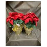 Lot of 2 Real Looking Poinsettia Plants