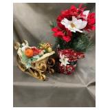 Christmas Flower and Sleigh