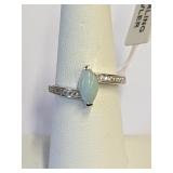 .925 Silver Natural Larimar Ring Size 7     CN