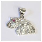 .925 Silver Elephant Design Pendant     R