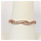 .925 Silver/RGP Micro Pave Infinity Ring Sz 8