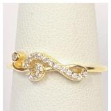 .925 Silver/GP Music Note Ring Sz 7    A