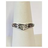 .925 Silver Plain Design Ring Sz 8    A