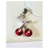 .925 Silver New Design Ruby Pendant    A