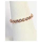 .925 Silver/RGP Multi Gem Eternity Band Sz 7   A