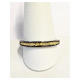 .925 Silver 18K Gold & Black Plated Nugget Band