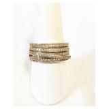 .925 Silver/Goldtone CZ Ring Sz   HH