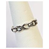 .925 Silver Chain Link Band Sz 6   A