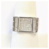 .925 Silver CZ Ring Sz 8    T