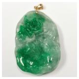 14K Yellow Gold Jadeite Pendant