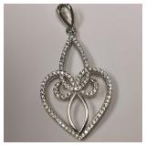Silver Cubic Zirconia Pendant (~weight 3.2g)