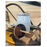 Large Butter Churner With Wooden Mixer