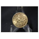 1908 $5 Dollar Liberty Head Gold Coin